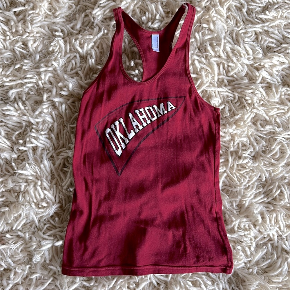 University of Oklahoma Sooners razorback tank top.